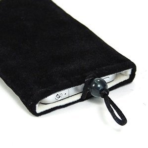 Bluecell Black Faux suede Carrying Bag/Sleeve for iPhone 4 4s 3gs