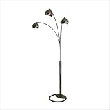 Three Light Black Nickel Arc Floor Lamp