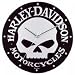 Harley-Davidson&reg; Bulova Wall Clock, Classic Harley Davidson Motorcycles Skull Dial, 99302-06V