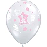 10 Pink Diamond Latex Balloons Girls 1st Birthday Party Supplies