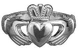 Gents Extra Heavy Silver Claddagh Puffed Heart Ring - Made in Ireland