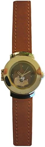 Collectible "Taz Squished" Watch Produced for the Warner Bros. Stores Has Spring Loaded "Pop Up" Polished Chrome Watch Case with Brown Leather Strap