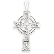 14k White Gold Celtic Cross Pendant