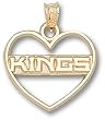 Los Angeles Kings Logo Heart Charm/Pendant -14K/10K, Stainless Steel or Gold Plated