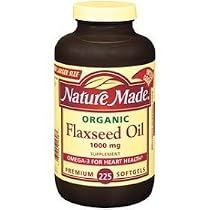 Nature Made Organic Flaxseed Oil 1000 mg - Omega-3, Omega-6, Omega-9 -225 Softgels