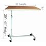 MedMobile Adjustable Height Non-Tilt Hospital Overbed Table / Labtop Table with 4 Locking Castors,