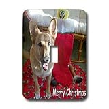 Sandy Mertens Christmas Dog Designs - Christmas German Shepherd - Light Switch Covers - single toggle switch ~ 3dRose