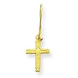 14k Kidney Wire Cross Earrings