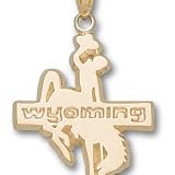 Wyoming Cowboys Solid 14K Gold ''WYOMING'' 7/8'' Pendant