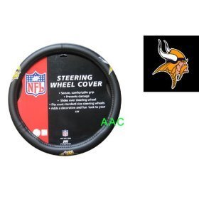 Official NFL License Steering Wheel Cover - Minnesota Vikings