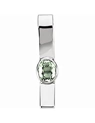14K White Gold Oval Cut Prasiolite (Green Amethyst) Pendant -- LIFETIME WARRANTY