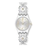 Swatch Women's CRYSTAL LACE LK294G Silver Stainless-Steel Swiss Quartz Watch with Silver Dial