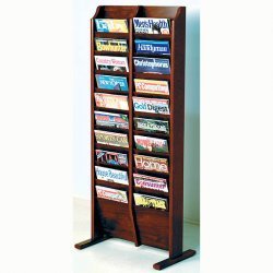 Solid Wood Literature Rack - Dark Mahogany - 20 (Dark Mahogany) (49