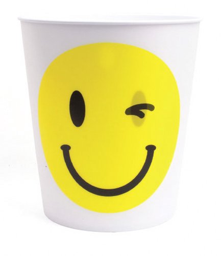 Kikkerland Lenticular Smiley Wastebasket