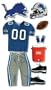 NFL TEAM UNIFORM 3-D Stickers DETROIT LIONS- DISCONTINUED ITEM - For Scrapbooking, Card Making & Craft Projects