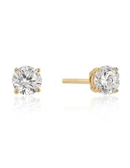 5mm New Sterling Round Cut CZ Studs Gold Earrings