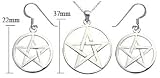 Silver Pendant & Earrings set - plain silver pentagram - Comes with 18' silver link chain. Beautifully designed and hand polished to a very high jewellery standard