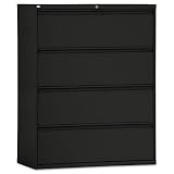 Alera Four-Drawer Lateral File Cabinet, 42W X 19-1/4D X 54H, Black