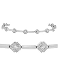 Diamond Bracelet - Diagonal Diamond Tennis Bracelet in Platinum