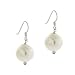 Sterling Silver .925 White Genuine Freshwater Cultured Coin Pearl Round Hook Dangle Earrings