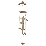 Review The Tribeca Gift Company  / Wood Effect Dolphin Windchime Big & Small Dolphin