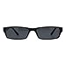 Mens 90s Classic Narrow Rectangular Black Plastic Rim Dad Sunglasses