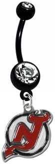 New Jersey Devils PREMIUM Black Titanium Anodized Sexy Belly Button Navel Ring