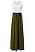 Kranda Womens Contrast Sleeveless Tank Top Empire Maxi Long Dress (Small , Army Green)