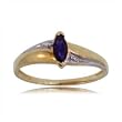 Marquise Cut Blue Sapphire Ring in Yellow Gold