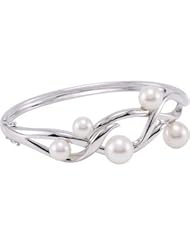 Freshwater Cultured Pearl Bangle Bracelet Sterling Silver 68634