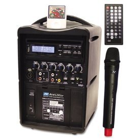 AMPLIVOX SOUND SYSTEMS AMPLIVOX IPOD WIRELESS PA WITH PERP DVD/CD/MP3 PLAYER 30 WATTS On Sale