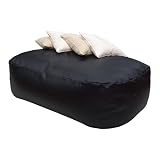 5ft Sofa Beanbag BLACK Faux Leather Classic