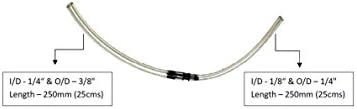 TOSIN Tygon (R-3603) Tubing with Black Connector, Clear, 1/4" ID x 3/8" OD & 1/8" ID x 1/4" OD, 23.33 Feet Lenght(Pack of 10)