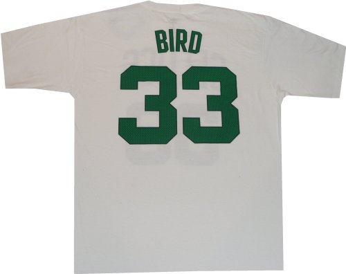 Boston Celtics Larry Bird Adidas 1986 White Throwback T Shirt