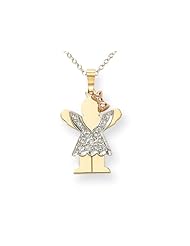 The Kids® 0.15cttw Diamond kid Charm / Pendant in 14 kt Tri Color Gold