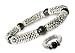 Stretch Bracelet and Ring with Black Pearl Beads title=