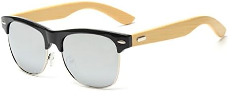 Ralinks Retro Clubmaster Classic Wood Square Half Frame Horn Rimmed Wayfarer Aviator Sunglasses UV400