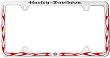 License Plate Frame - Harley Davidson Red Flames Bar & Shield Bottom