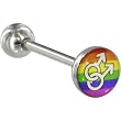 Surgical Steel DOUBLE MALE SYMBOL Gay Pride Barbell