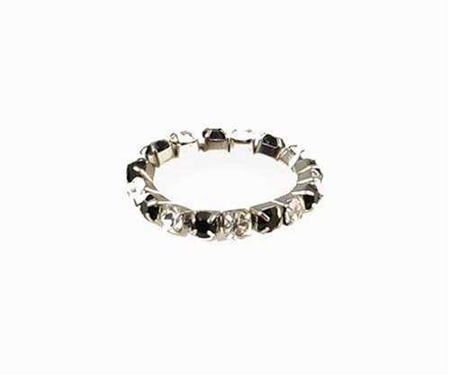 Toe Ring - T5 - Crystal Band ~ Black and Clear