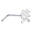 Sterling Silver Smile Chinese Symbol L-Shaped Nose Ring