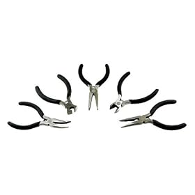 Click here to buy Premium-Grade 5-Piece Mini Soft-Grip Precision Pliers Set - Spring-Action Jaws! by Pro.