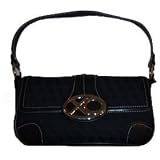 Xoxo Purse Black Logo Print Silver Hardware Scoot