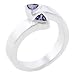 Sterling Silver 925 Twin Cz Triangles Ring (size 7,8)