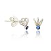 Sterling Silver .925 Royal Blue Rhinestone Swirl Small Mini Kid Stud Earrings