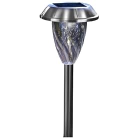 Moonrays 91757 Keswick Style Solar Light, Metal Path Light, LED is 12X-Brighter, Brushed Stainless Steel, 4-Pack