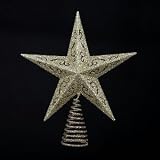 Kurt Adler 11-Inch Glittered Champagne Gold 5 Point Star Treetop