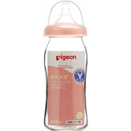 ピジョン哺乳瓶 母乳実感 耐熱ガラス製 240mlピンク