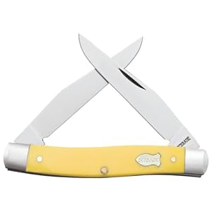 Schrade 77OTY Old Timer Muskrat Knife with 2 Clip Blades, Yellow Delrin Handle by Schrade
