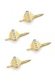 14K Solid Gold Diamond-Shaped Diamond Stud Set (4)